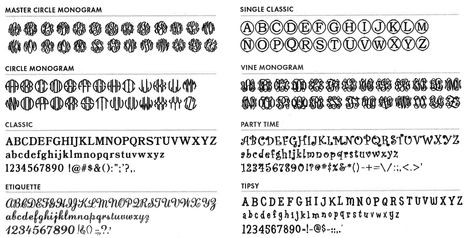 Personalization symbols