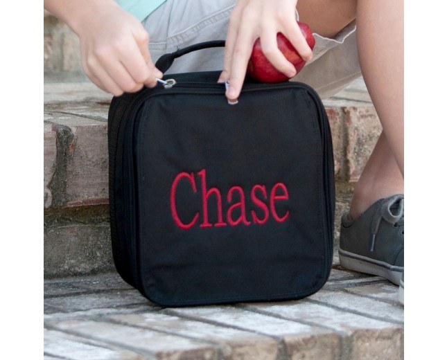 Black Personalized Lunch Tote